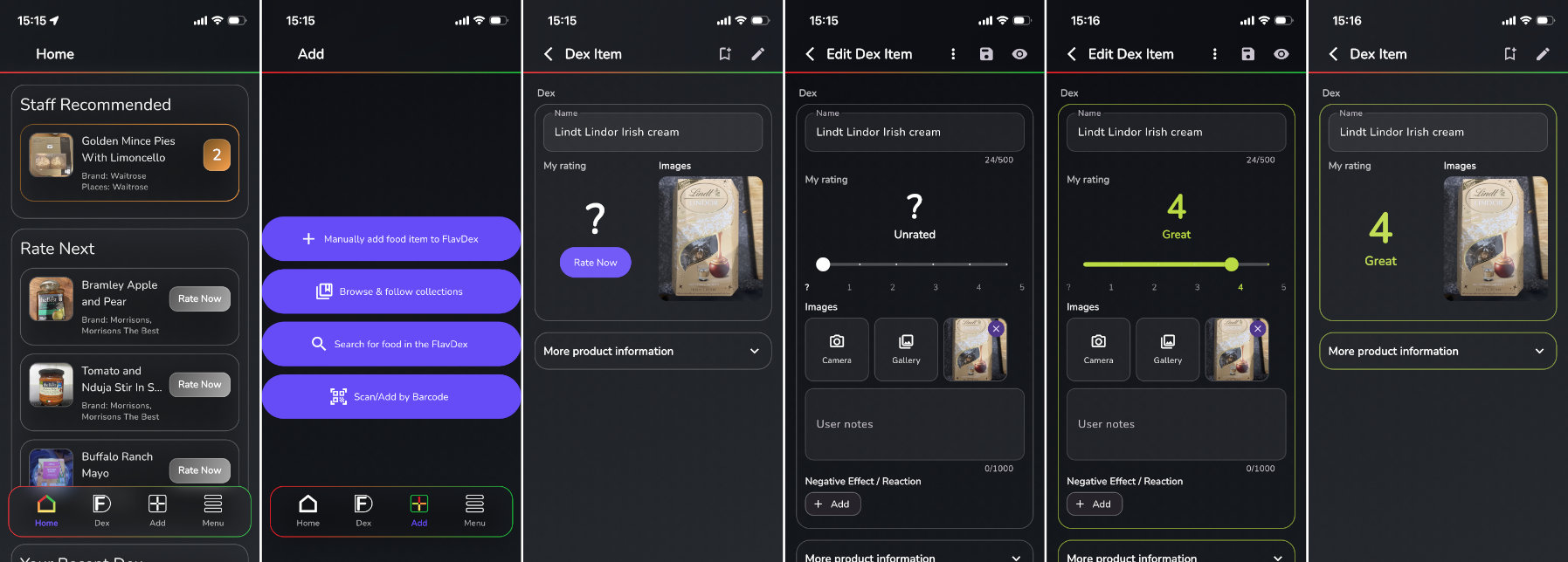 How to add and rate an item